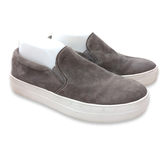 Steve Madden Gills Leather Slip-on Sneakers 9.5 Gray Casual Loafer Style Sneaker - Picture 1 of 10